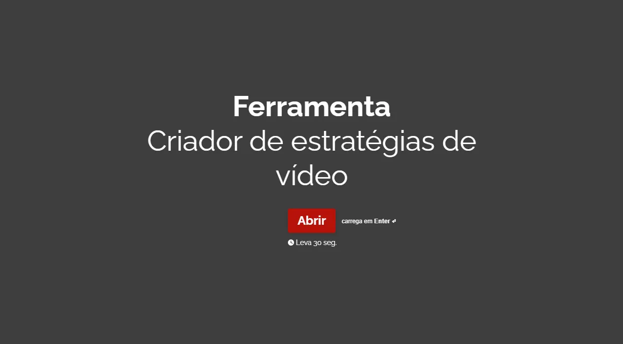 Capa da Ferramenta de criação de estratégias de vídeo